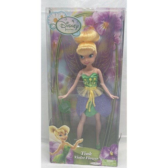 2012 JAKKS PACIFIC DISNEY FAIRIES DOLL TINK VIOLET FLOWER NEW IN BOX - Picture 1 of 16